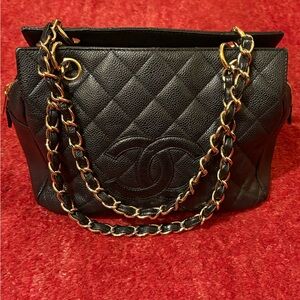 Chanel Black Shoulder Bag with Gold Accents
